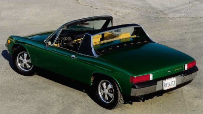 a green porsche 914